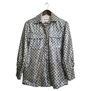 Steve Madden Andee Sequin Checkered Shacket Sz XS